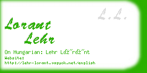 lorant lehr business card